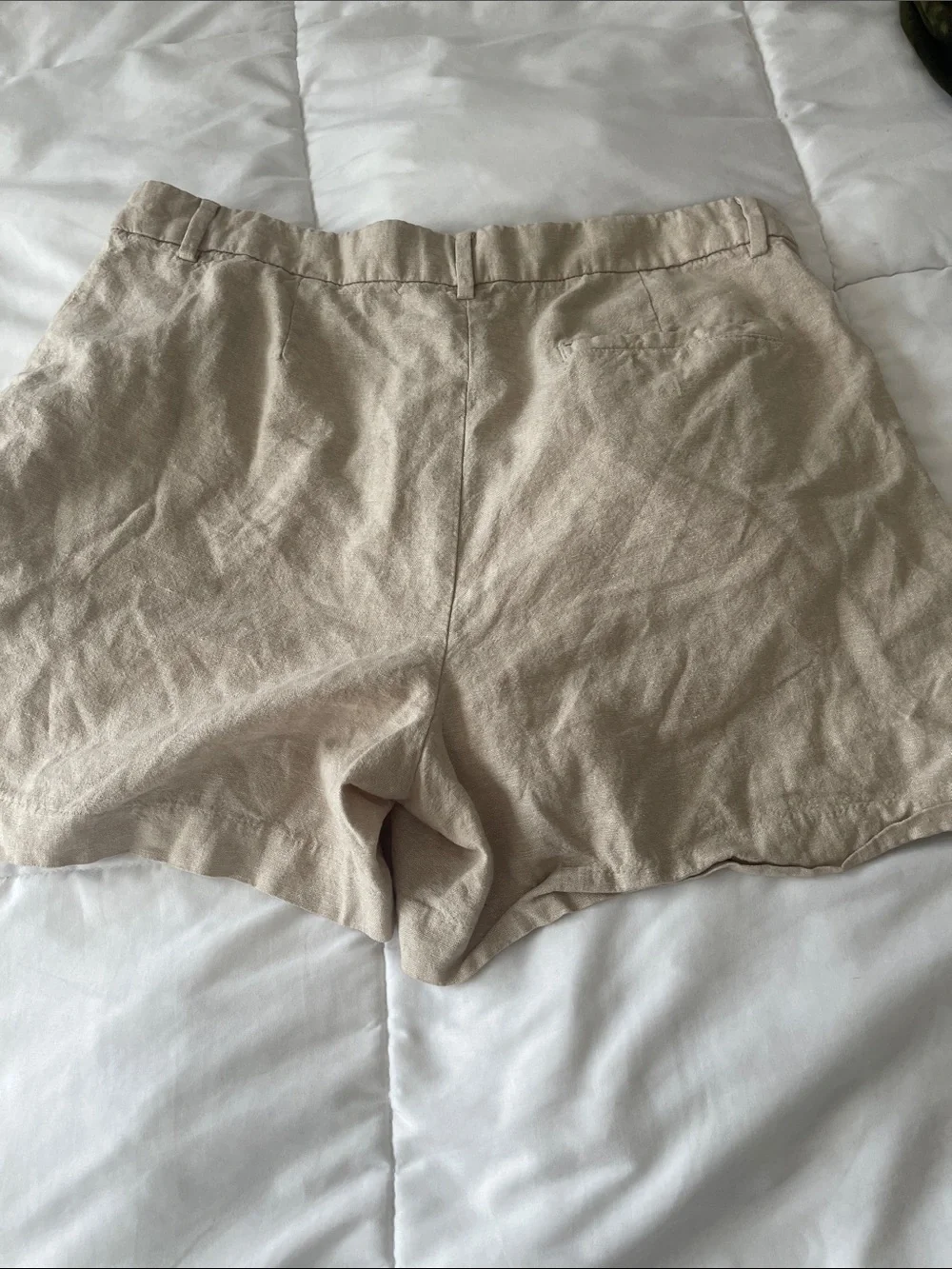 Beige Linen Blend Women’s Shorts